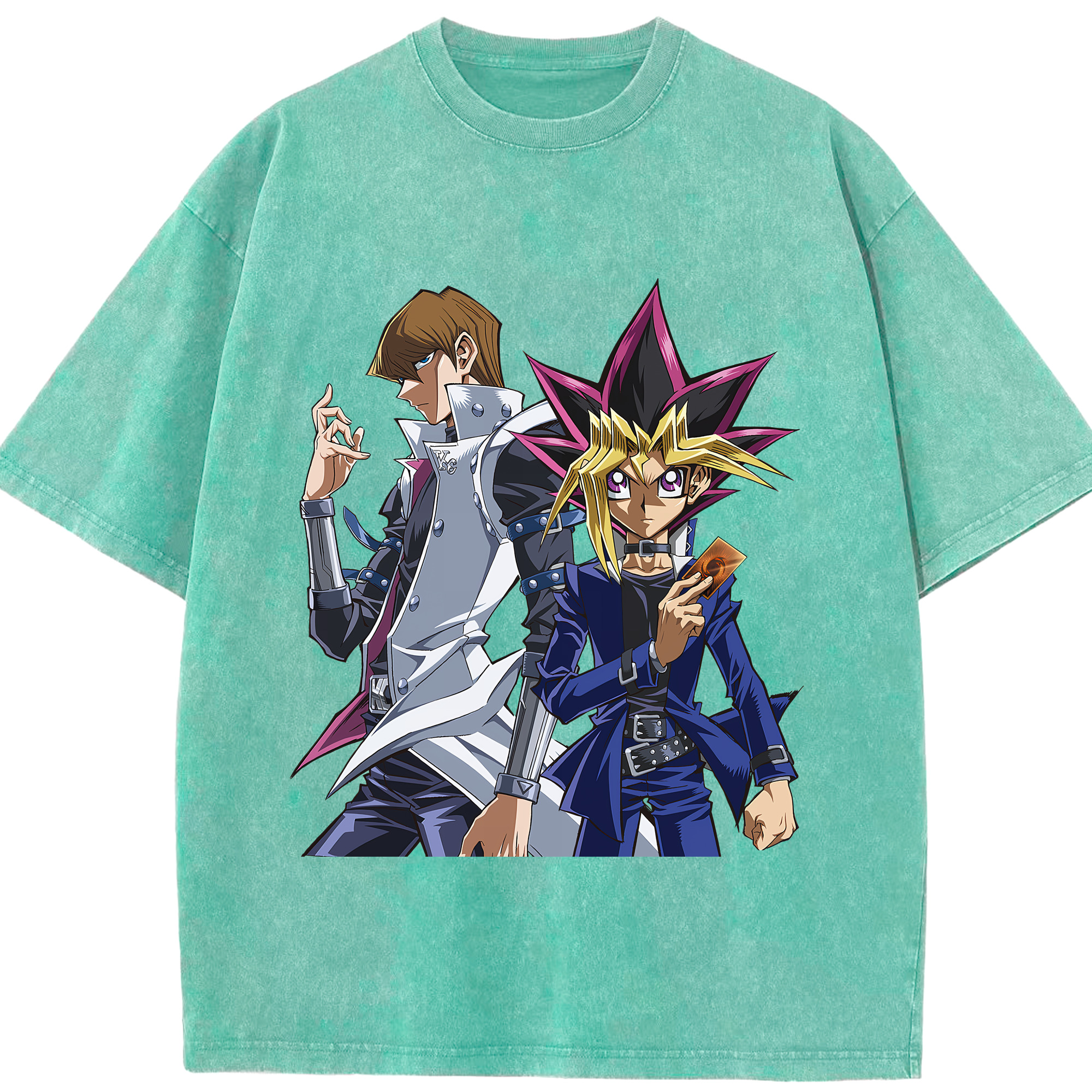 （画像用） 遊☆戯☆王 Yu-Gi-Oh! 綿100% ヴィンテージ風 半袖Tシャツ（フロントプリント）